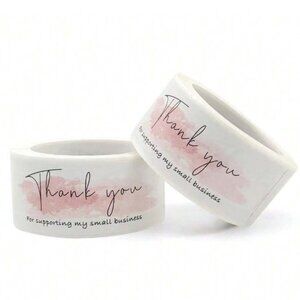 NEW THANK YOU FOR SUPPORTING MY SMALL BUSINESS LABEL STICKERS 4 ROLLS 480 TOTAL